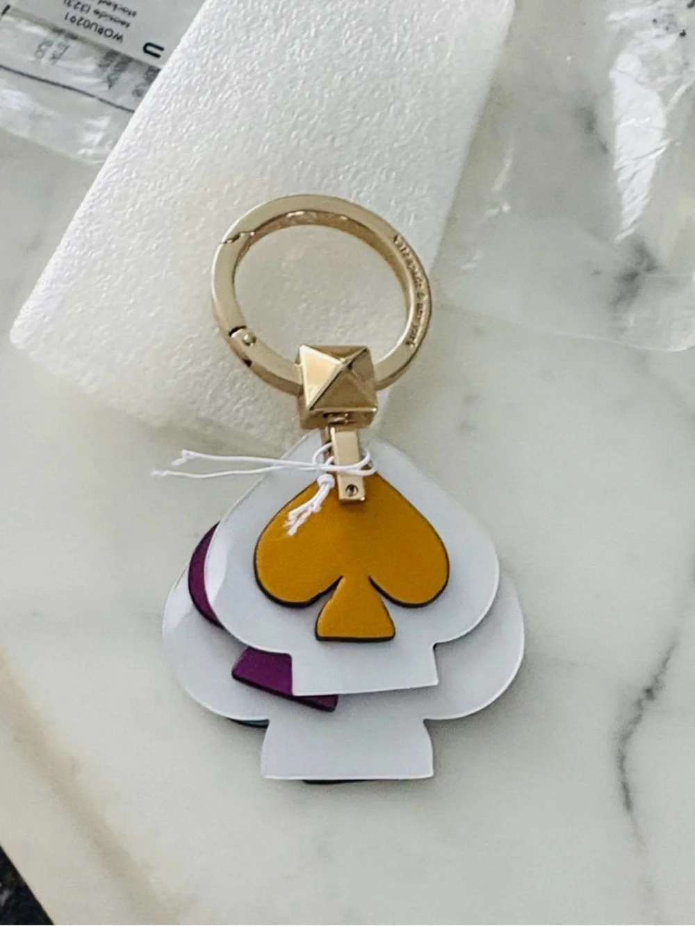 Kate Spade Seaside Stacked Spade Keyfob Chain Keychain Bag Charm - NWT